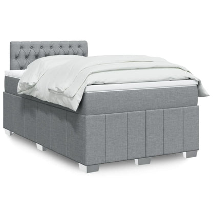 Box Spring Postel S Matrací Textil Světle Šedá