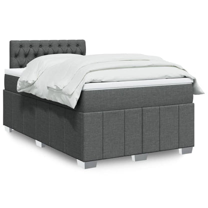Box Spring Postel S Matrací Textil Tmavě Šedá