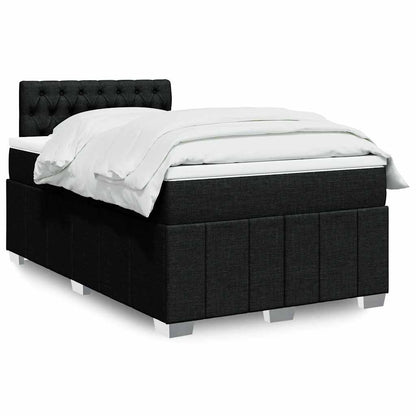 Box Spring Postel S Matrací Černá Textil Černá
