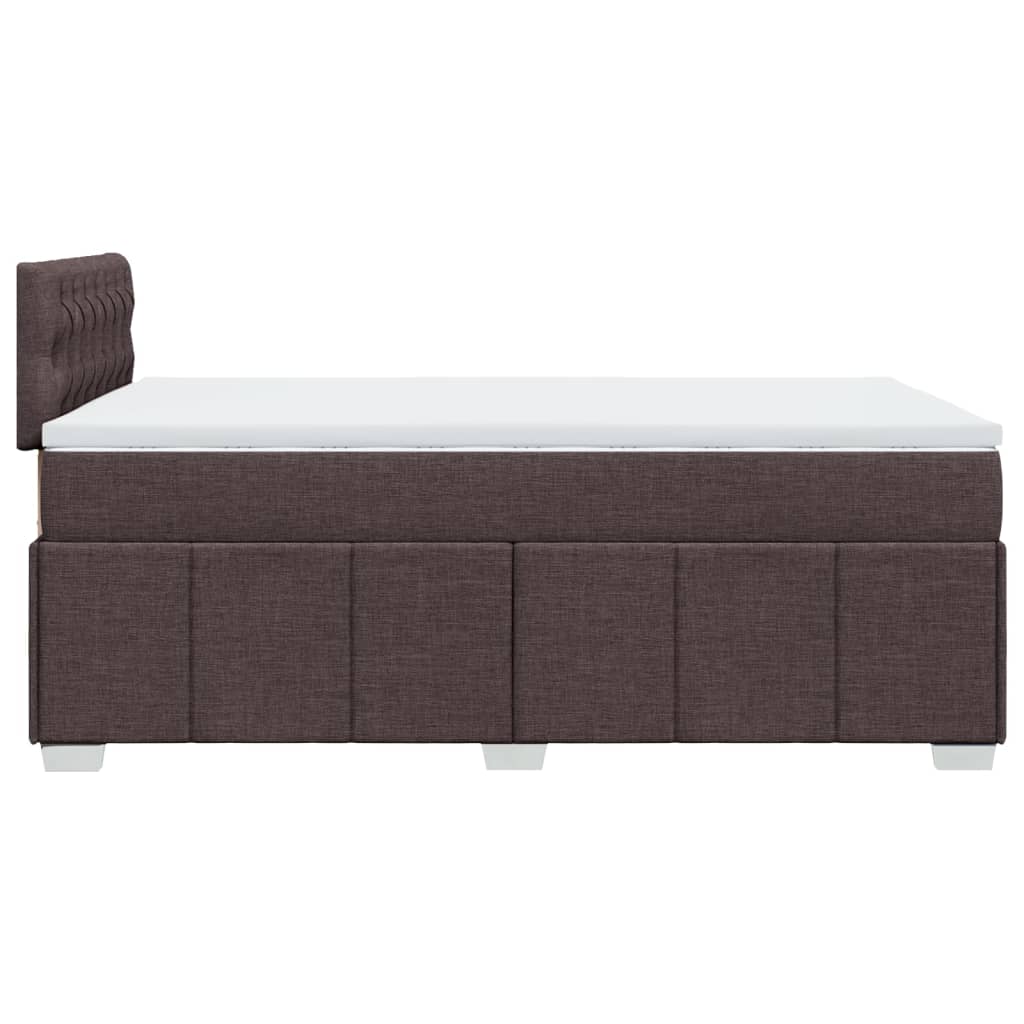 Box Spring Postel S Matrací Tmavě Hnědá 120X200 Cm Textil