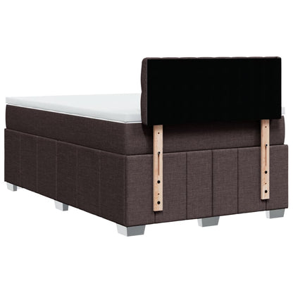 Box Spring Postel S Matrací Tmavě Hnědá 120X200 Cm Textil