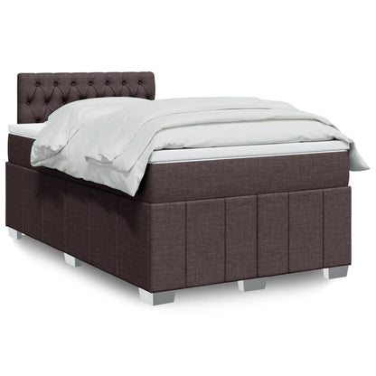 Box Spring Postel S Matrací Tmavě Hnědá 120X200 Cm Textil
