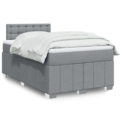 Box Spring Postel S Matrací Textil Světle Šedá