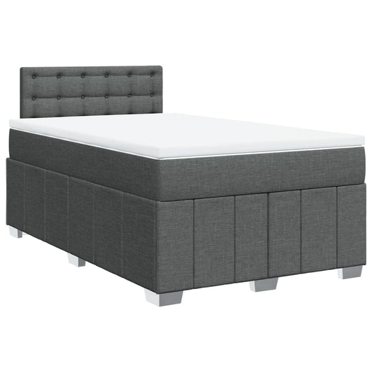 Box Spring Postel S Matrací Textil Tmavě Šedá