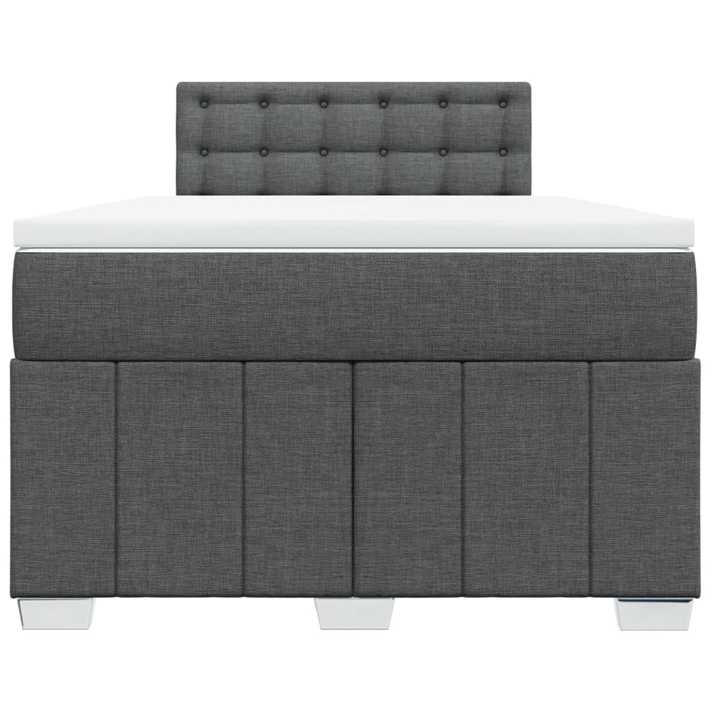 Box Spring Postel S Matrací Textil Tmavě Šedá
