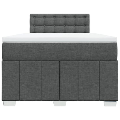 Box Spring Postel S Matrací Textil Tmavě Šedá
