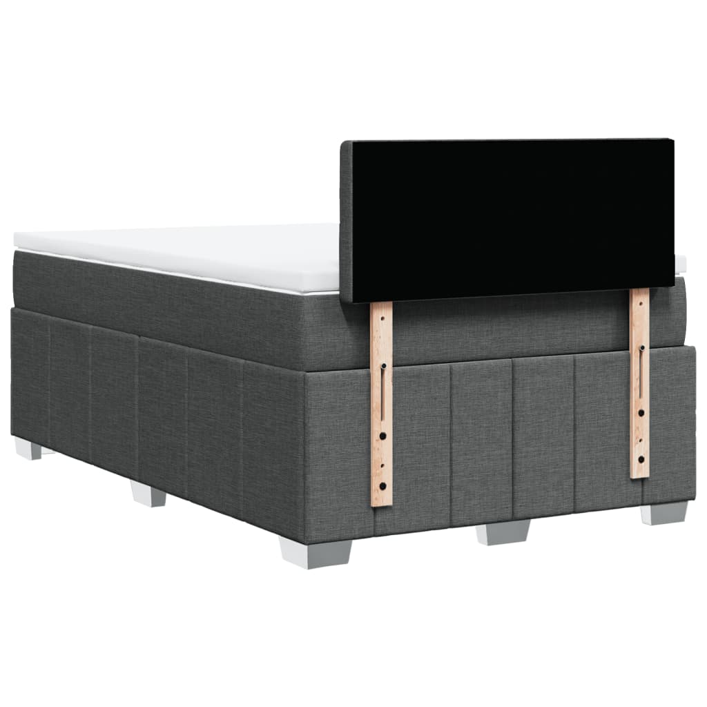 Box Spring Postel S Matrací Textil Tmavě Šedá