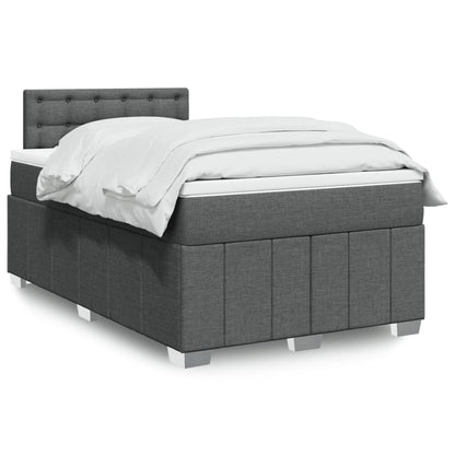 Box Spring Postel S Matrací Textil Tmavě Šedá