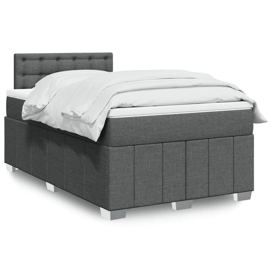 Box Spring Postel S Matrací Textil Tmavě Šedá