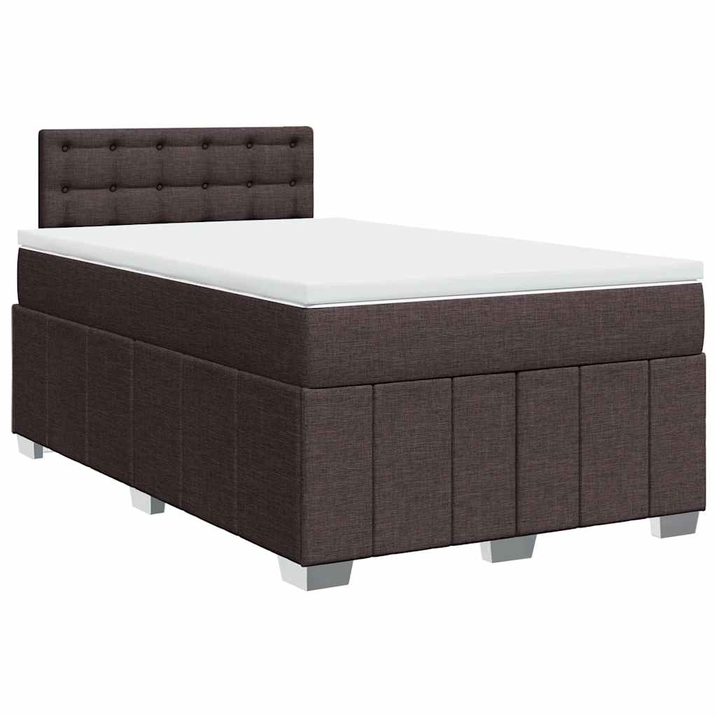 Box Spring Postel S Matrací Tmavě Hnědá 120X200 Cm Textil