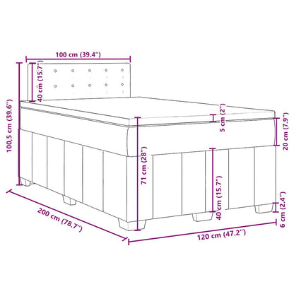 Box Spring Postel S Matrací Tmavě Hnědá 120X200 Cm Textil