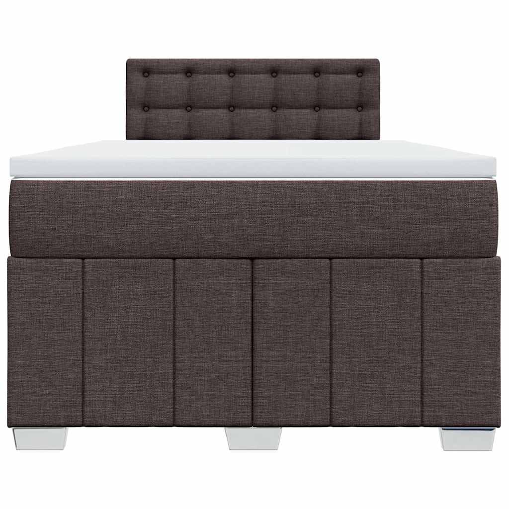 Box Spring Postel S Matrací Tmavě Hnědá 120X200 Cm Textil
