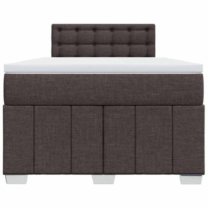 Box Spring Postel S Matrací Tmavě Hnědá 120X200 Cm Textil