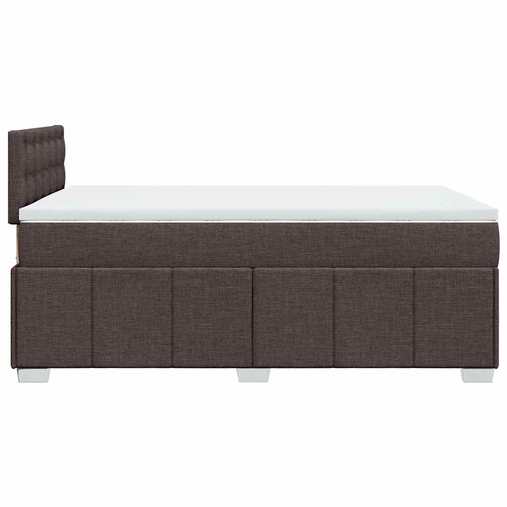 Box Spring Postel S Matrací Tmavě Hnědá 120X200 Cm Textil