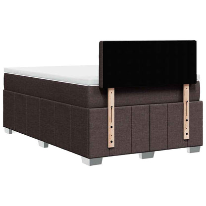 Box Spring Postel S Matrací Tmavě Hnědá 120X200 Cm Textil