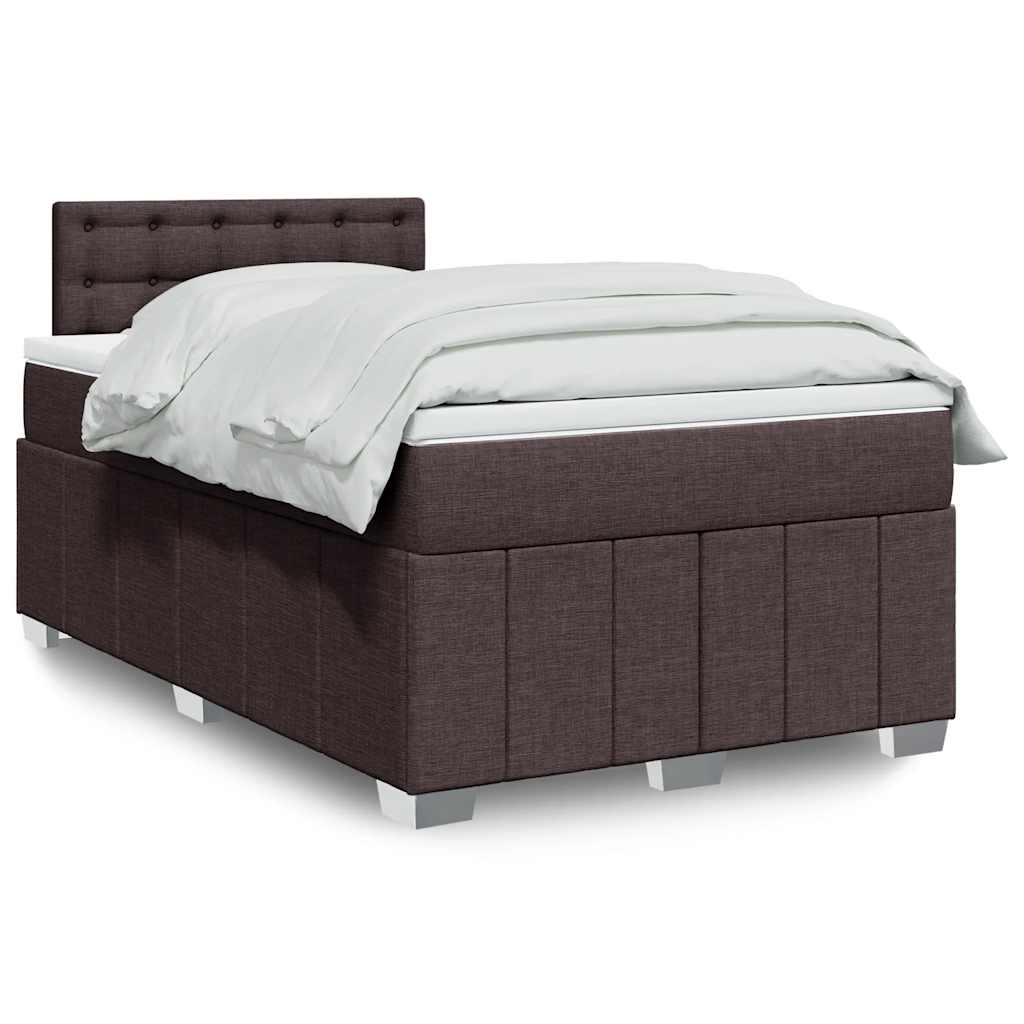Box Spring Postel S Matrací Tmavě Hnědá 120X200 Cm Textil