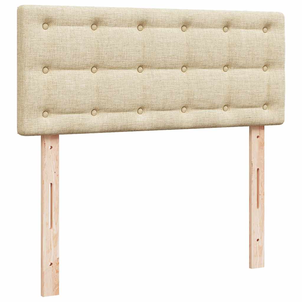 Box Spring Postel S Matrací Krémová 120X200 Cm Textil