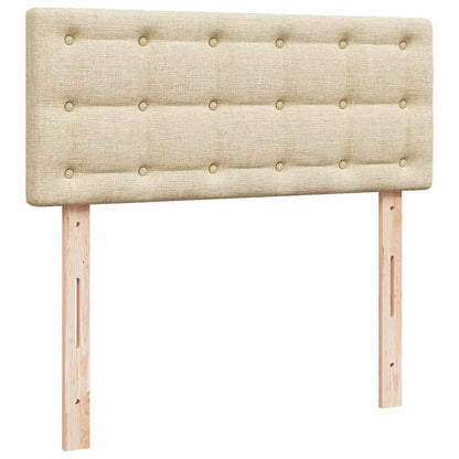 Box Spring Postel S Matrací Krémová 120X200 Cm Textil