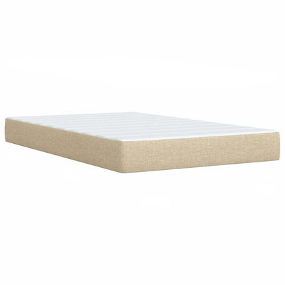 Box Spring Postel S Matrací Krémová 120X200 Cm Textil