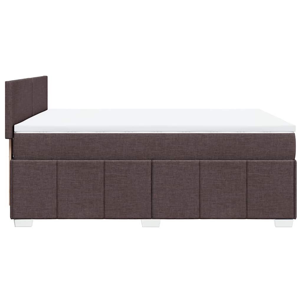 Box Spring Postel S Matrací Tmavě Hnědá 140X190 Cm Textil