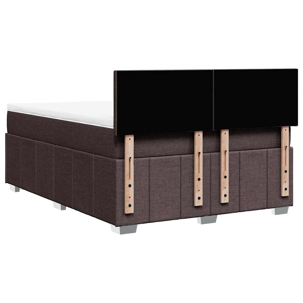 Box Spring Postel S Matrací Tmavě Hnědá 140X190 Cm Textil