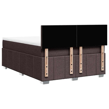 Box Spring Postel S Matrací Tmavě Hnědá 140X190 Cm Textil