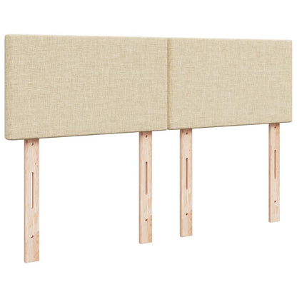 Box Spring Postel S Matrací Krémová 140X190 Cm Textil