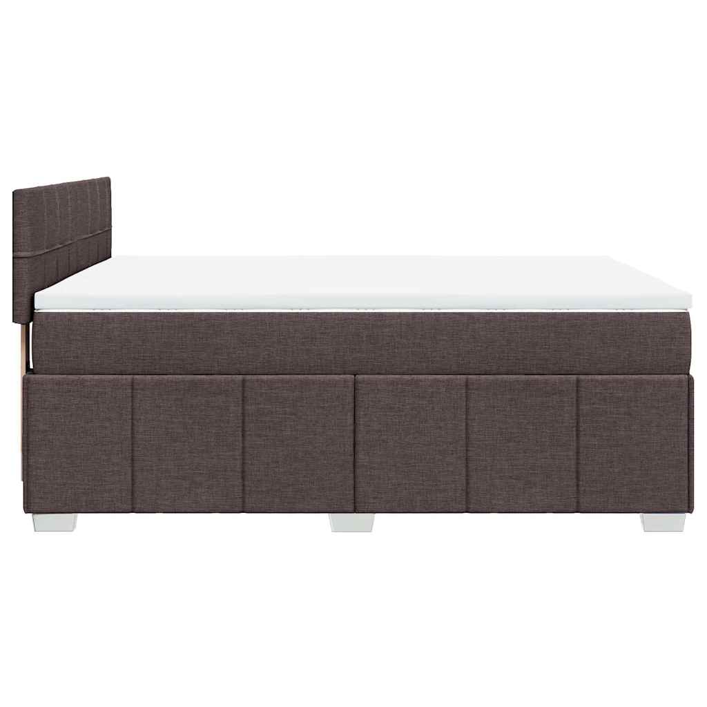 Box Spring Postel S Matrací Tmavě Hnědá 140X190 Cm Textil