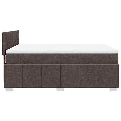 Box Spring Postel S Matrací Tmavě Hnědá 140X190 Cm Textil