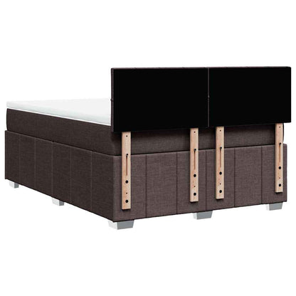 Box Spring Postel S Matrací Tmavě Hnědá 140X190 Cm Textil