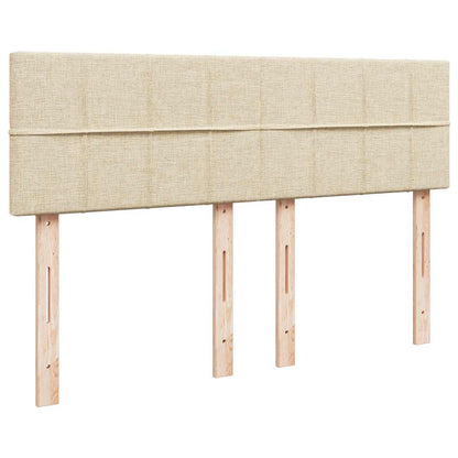 Box Spring Postel S Matrací Krémová 140X190 Cm Textil