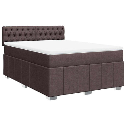 Box Spring Postel S Matrací Tmavě Hnědá 140X190 Cm Textil