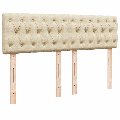 Box Spring Postel S Matrací Krémová 140X190 Cm Textil
