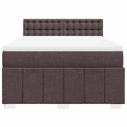 Box Spring Postel S Matrací Tmavě Hnědá 140X190 Cm Textil