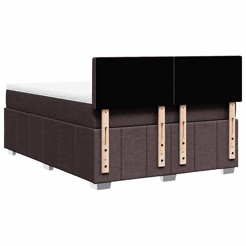 Box Spring Postel S Matrací Tmavě Hnědá 140X190 Cm Textil