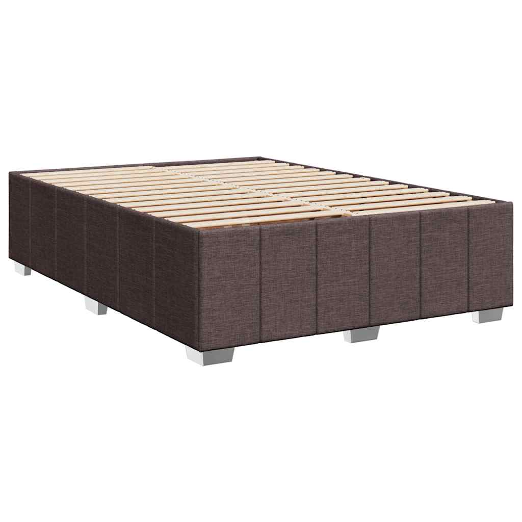 Box Spring Postel S Matrací Tmavě Hnědá 140X190 Cm Textil