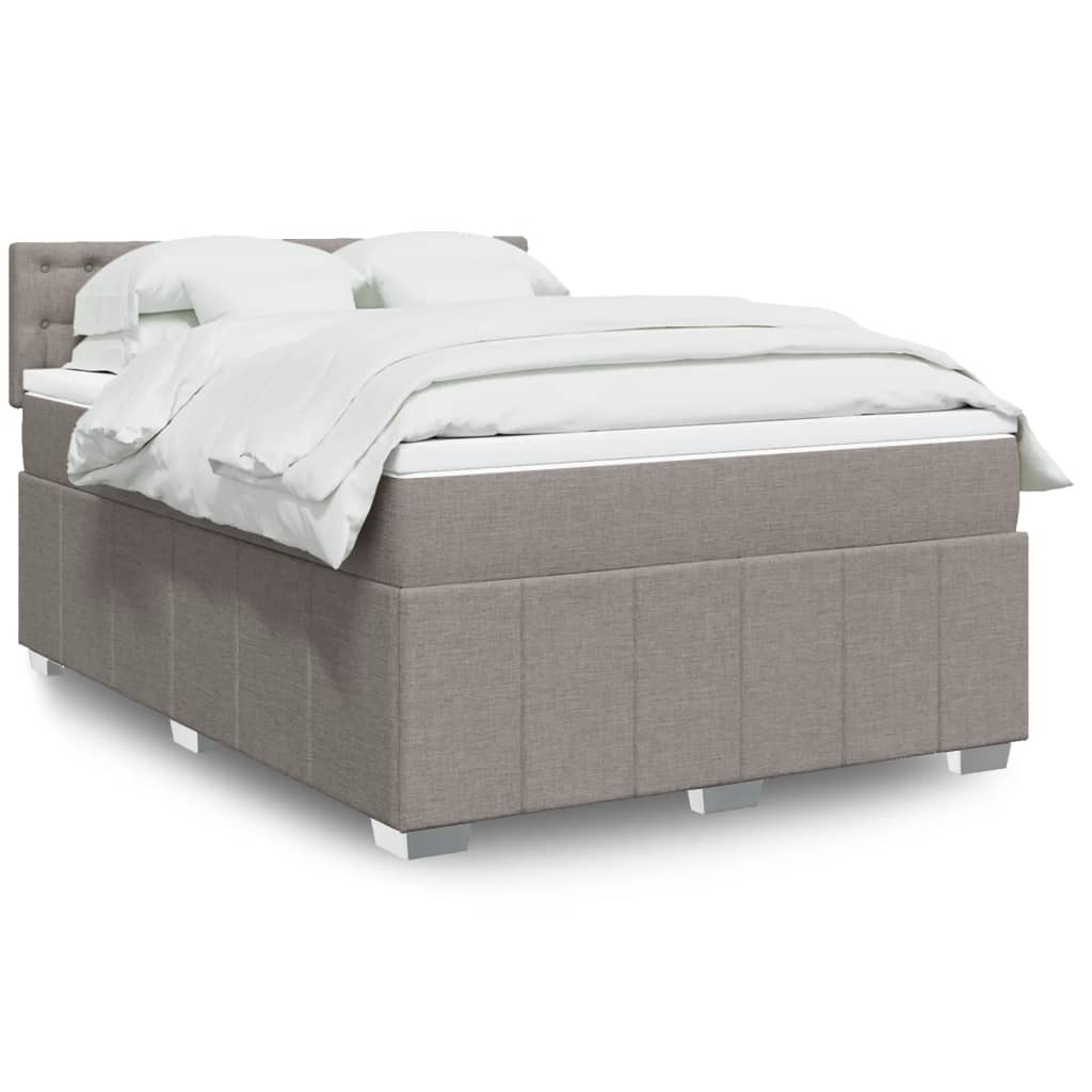 Box Spring Postel S Matrací Textil Taupe