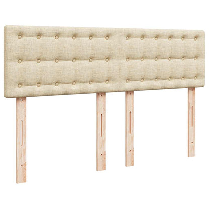 Box Spring Postel S Matrací Krémová 140X190 Cm Textil