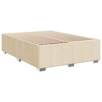 Box Spring Postel S Matrací Krémová 140X190 Cm Textil