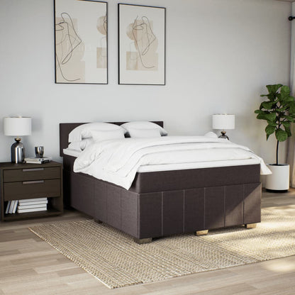 Box Spring Postel S Matrací Tmavě Hnědá 140X200 Cm Textil