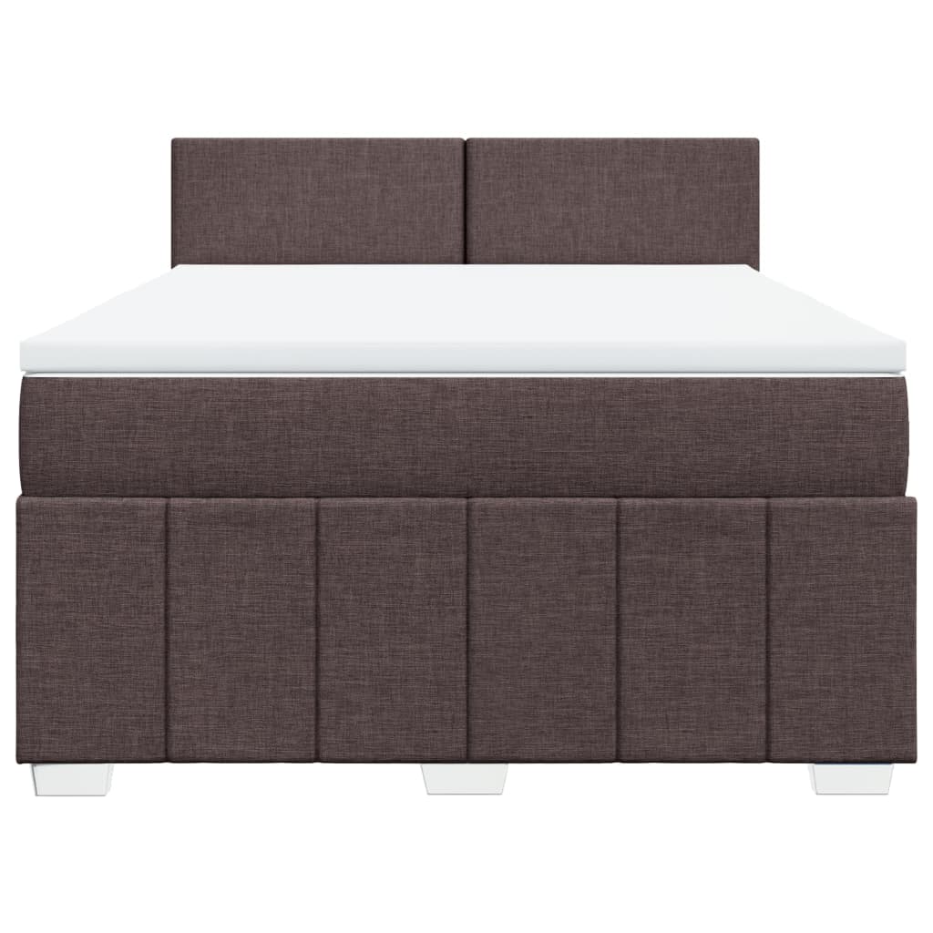 Box Spring Postel S Matrací Tmavě Hnědá 140X200 Cm Textil