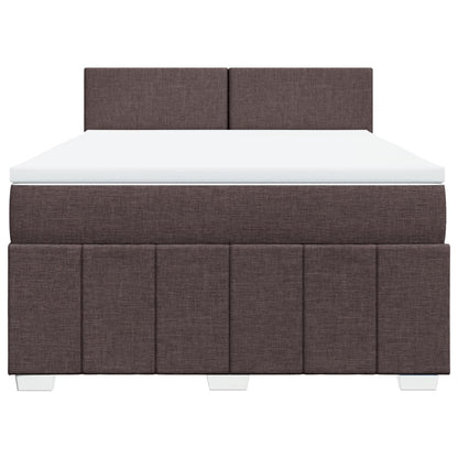 Box Spring Postel S Matrací Tmavě Hnědá 140X200 Cm Textil