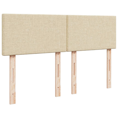 Box Spring Postel S Matrací Krémová 140X200 Cm Textil