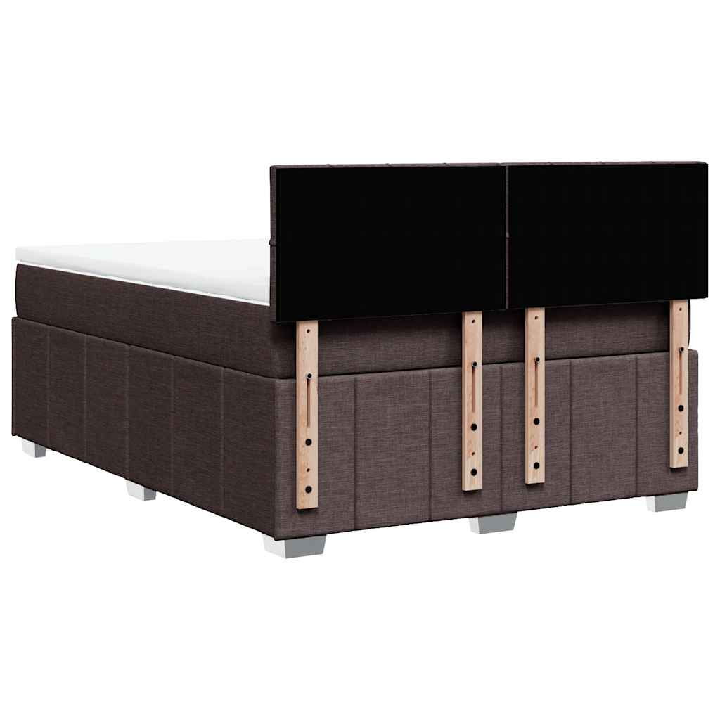 Box Spring Postel S Matrací Tmavě Hnědá 140X200 Cm Textil