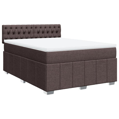 Box Spring Postel S Matrací Tmavě Hnědá 140X200 Cm Textil