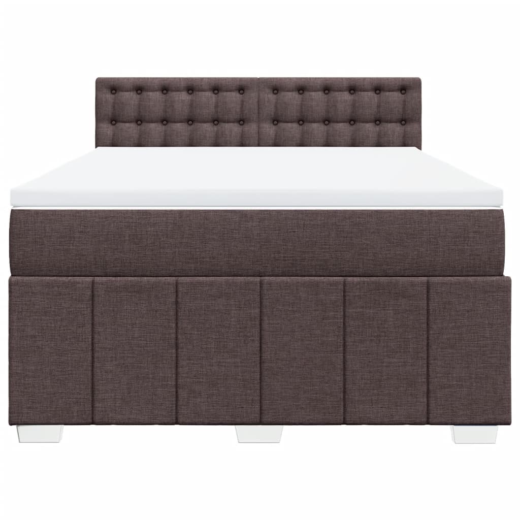 Box Spring Postel S Matrací Tmavě Hnědá 140X200 Cm Textil