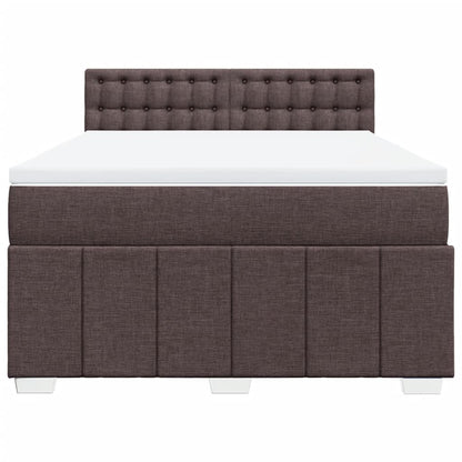 Box Spring Postel S Matrací Tmavě Hnědá 140X200 Cm Textil