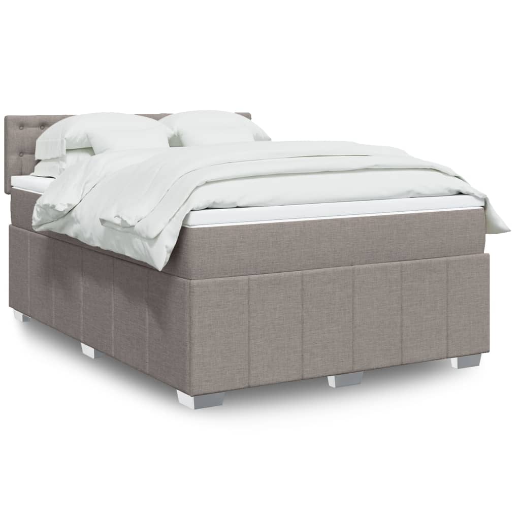 Box Spring Postel S Matrací Textil Taupe