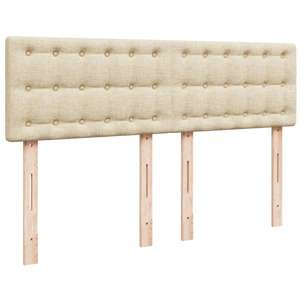 Box Spring Postel S Matrací Krémová 140X200 Cm Textil