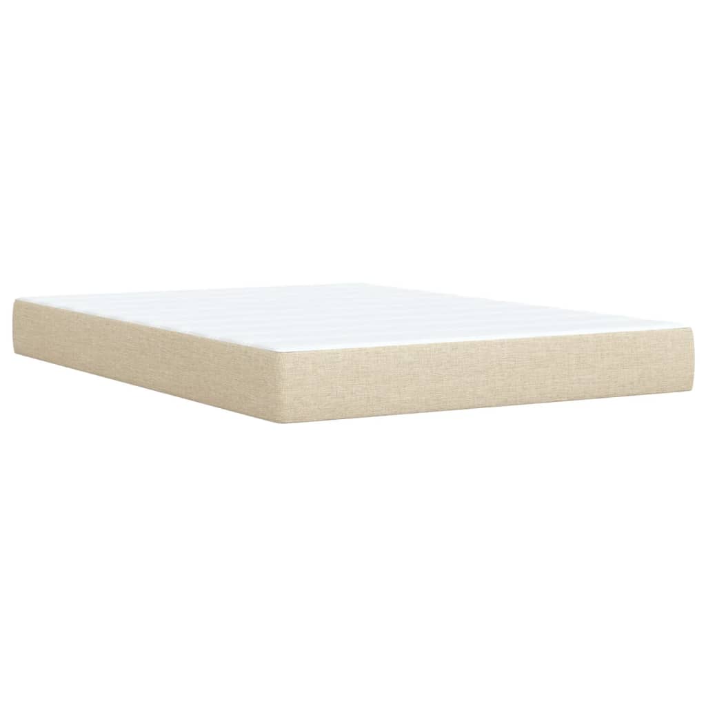 Box Spring Postel S Matrací Krémová 160X200 Cm Textil